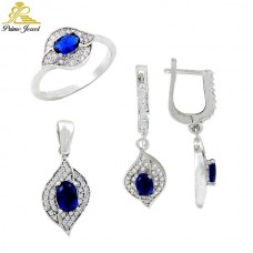 Gümüş zirkon taşlı set